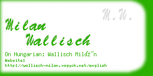 milan wallisch business card